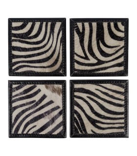 Zebra Suede Coaster (4pcs)
