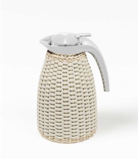 ARLES LEATHER & RATTAN CARAFE