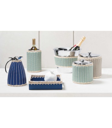 MONCEAU LEATHER & RATTAN CARAFES