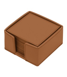 Rudi’s "Acquerello" square coaster cognac set (12pcs)