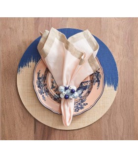 Brushstroke placemat natural & color set of 4