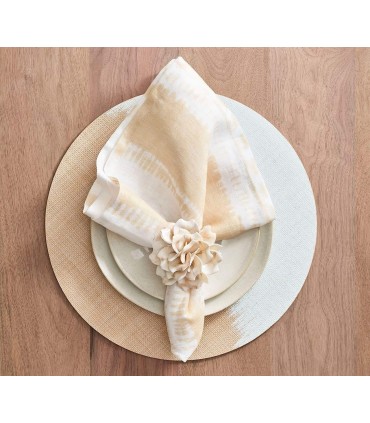 Brushstroke placemat natural & color set of 4