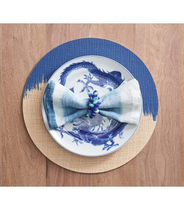 Brushstroke placemat natural & color set of 4