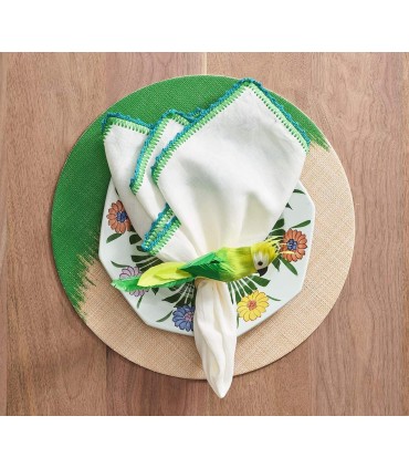 Brushstroke placemat natural & color set of 4