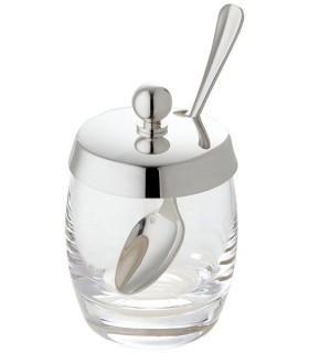 Jam/mustard pot with spoon by Ercuis