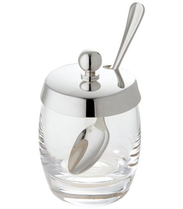Jam/mustard pot with spoon by Ercuis