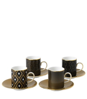Arris espresso cups and saucers (set of 4)