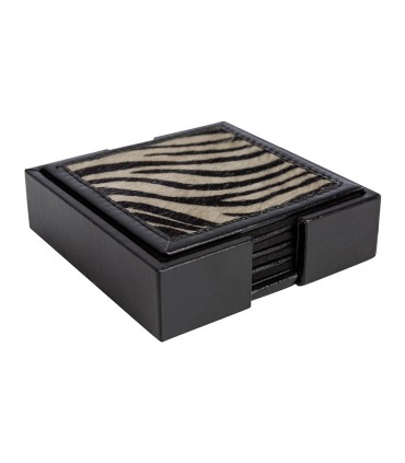 Zebra Suede Coaster (4pcs)