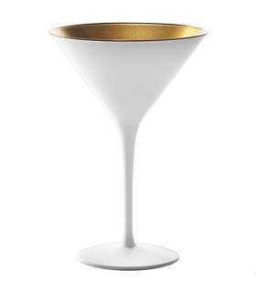 White & gold martini glass