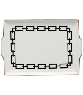 "Catene Nero" tray with handles