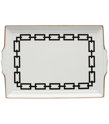 "Catene Nero" tray with handles
