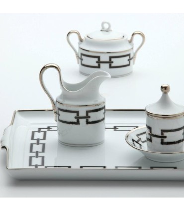 "Catene Nero" tray with handles