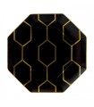 Arris octagonal dessert plate, black 23 cm