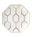 Arris octagonal dessert plate, white 23 cm