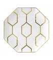 Arris octagonal dessert plate, white 23 cm