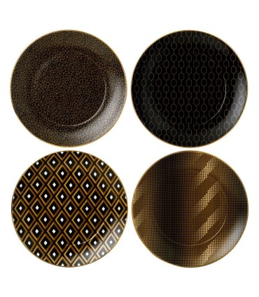 Arris set of 4 cake plates, black