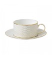 Arris tea cup and saucer, white