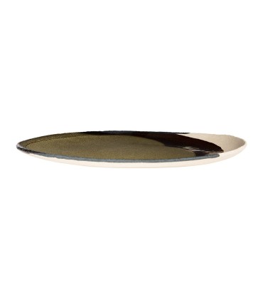 "Wabi" oval dish Khaki