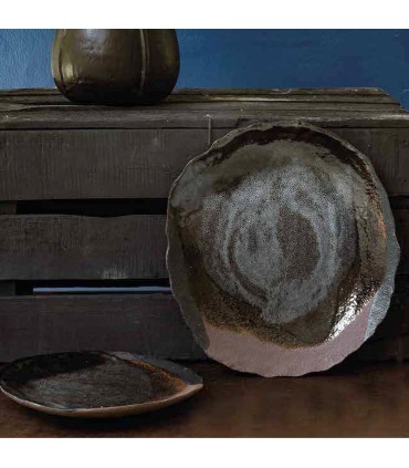 "Wabi" dinner plate - Dark Brown