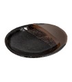 "Wabi" oval dish - Dark Brown