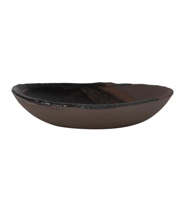 "Wabi" oval dish - Dark Brown