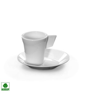White coffe cup with soucer white
