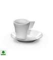 White coffe cup with soucer white